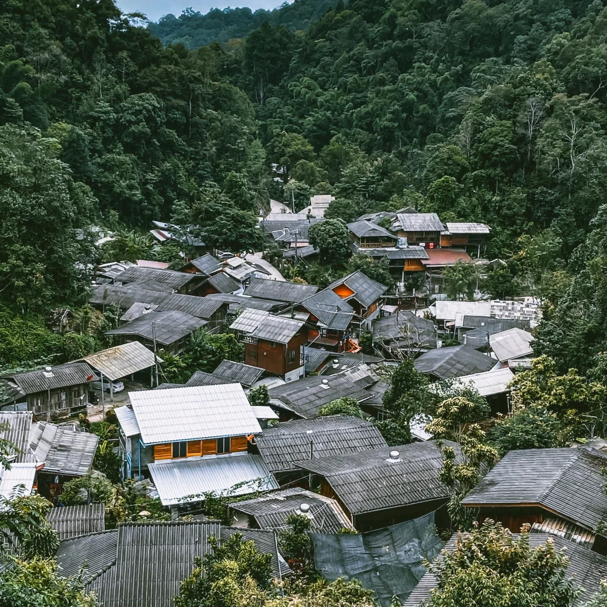 A peaceful mountain village in northern Thailand